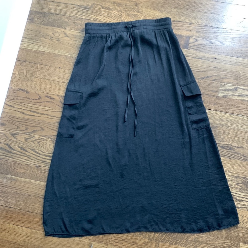 NWT mittoshop black cargo side pocket maxi skirt size medium